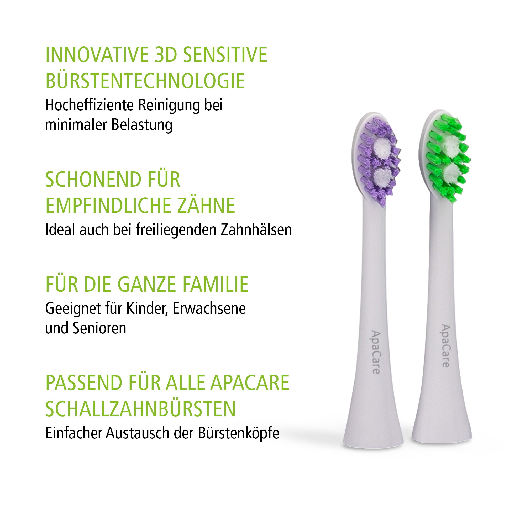Sonic 3D Sensitive brush heads set: 2 pcs.